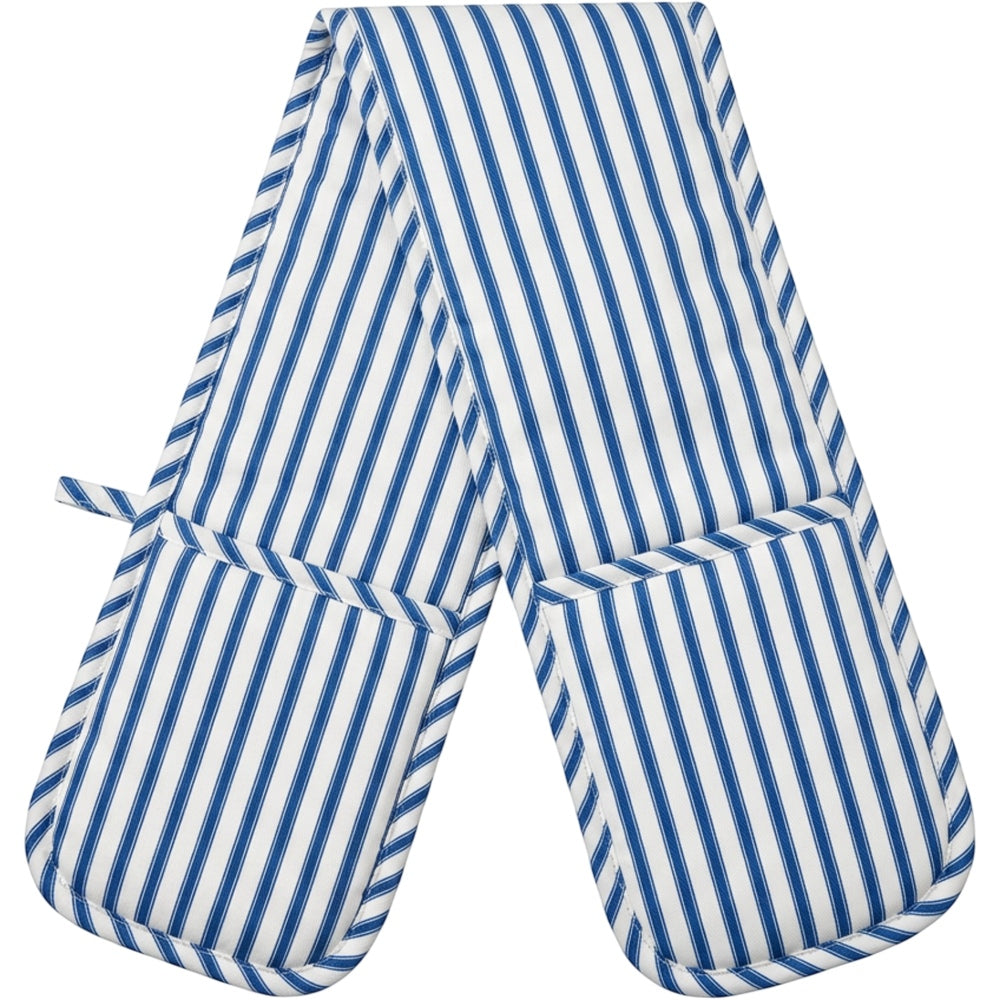 Clov Double Oven Glove Stripe Blue 35 in