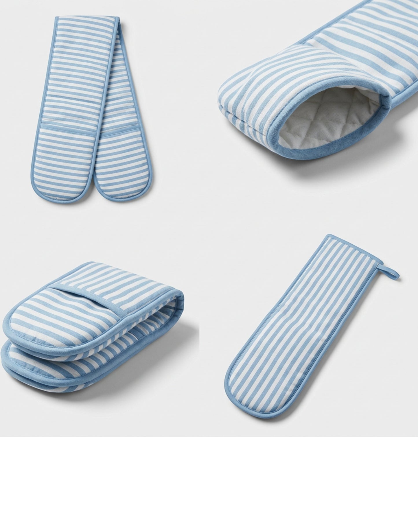 Clov Double Oven Glove Stripe Blue 35 in