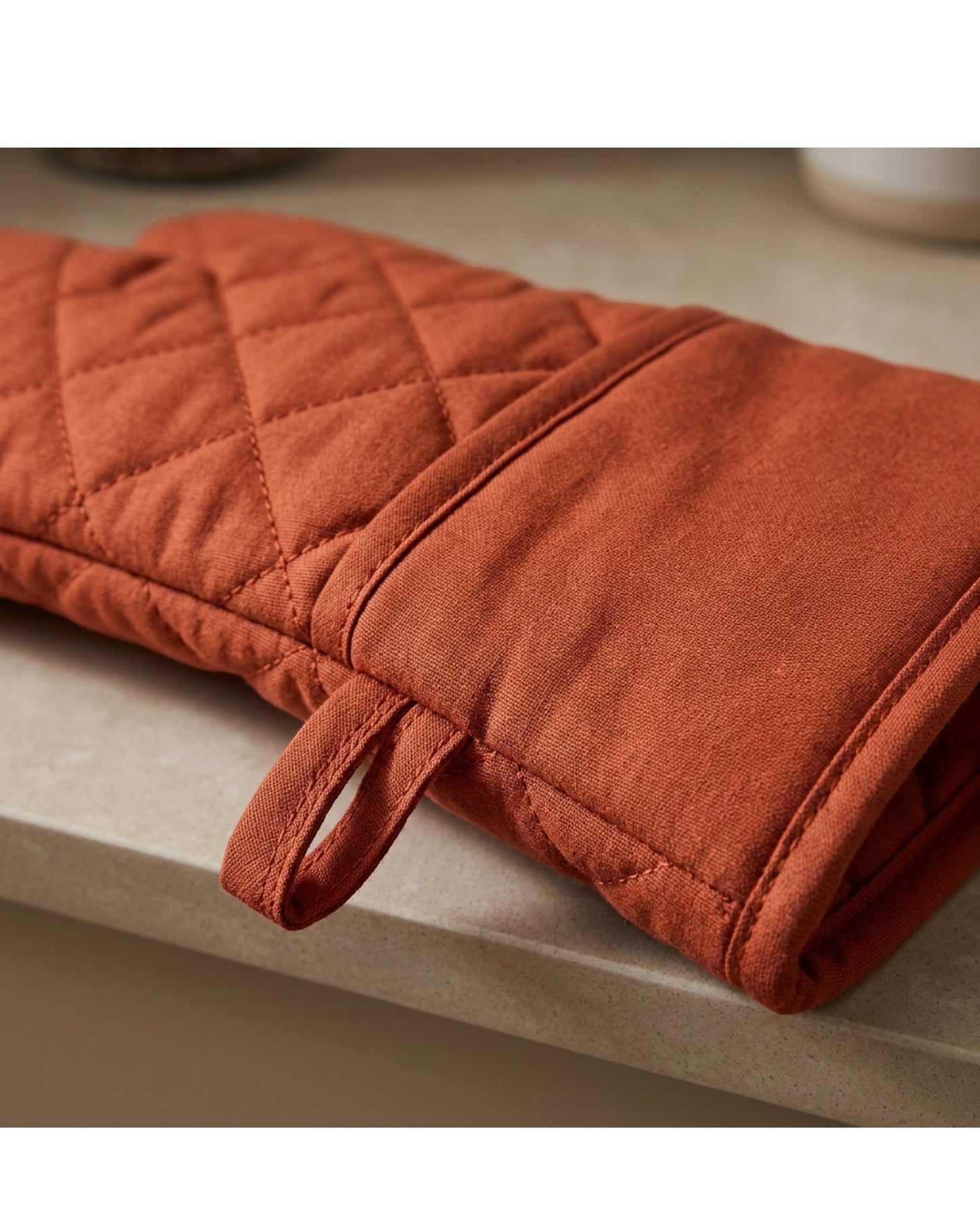 Clov Extra Long Oven Mitt Terracotta 17 in Single