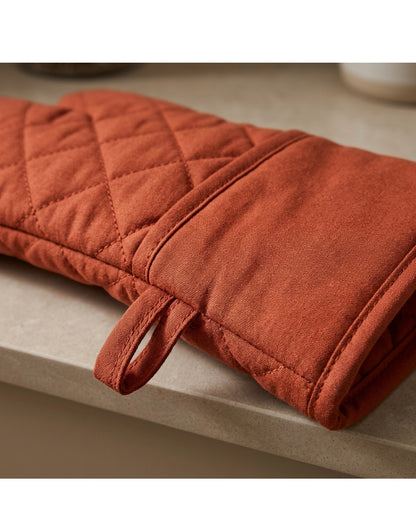 Clov Extra Long Oven Mitt Terracotta 17 in Single