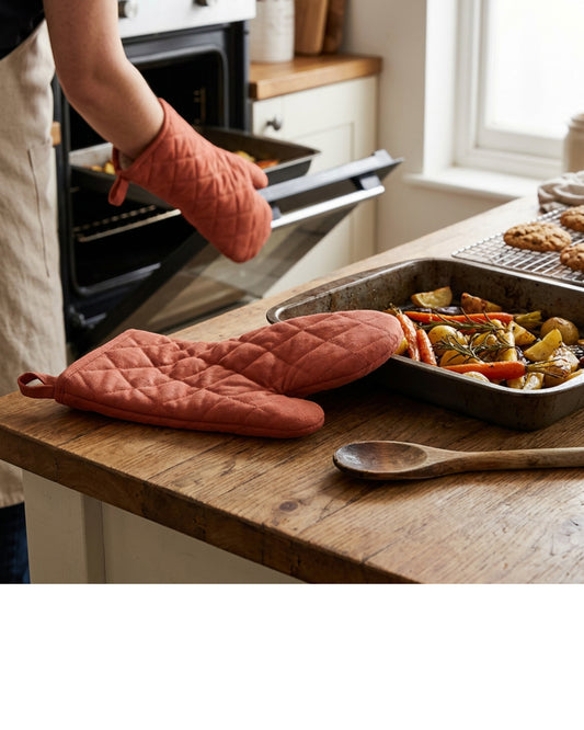 Clov Extra Long Oven Mitt Terracotta 17 in Single