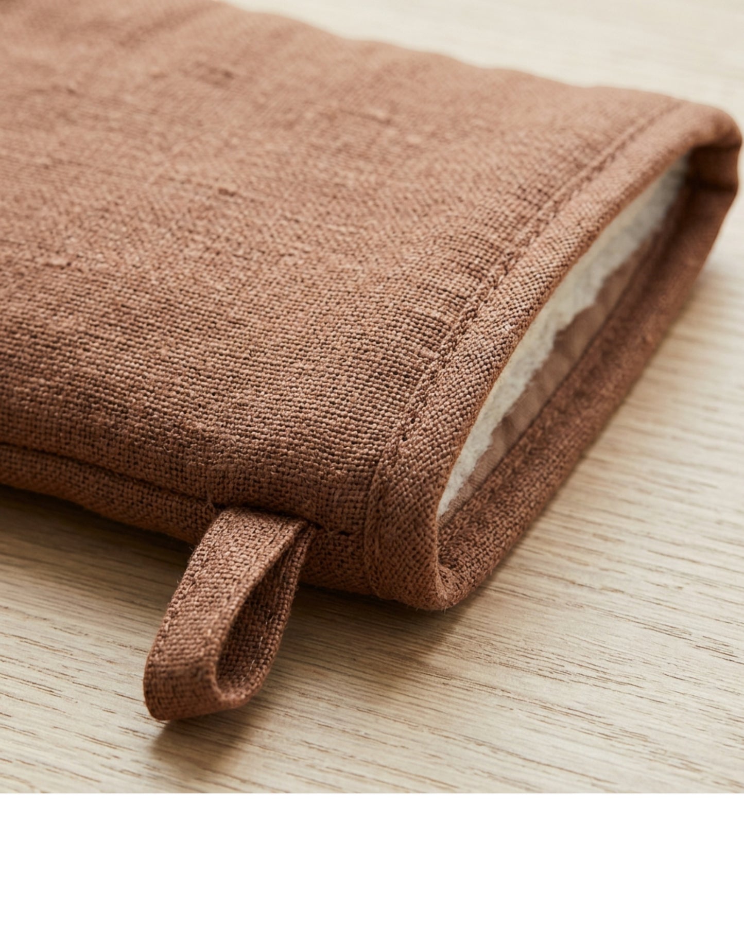Clov Linen Blend Oven Mitts Clay 12 in Pair