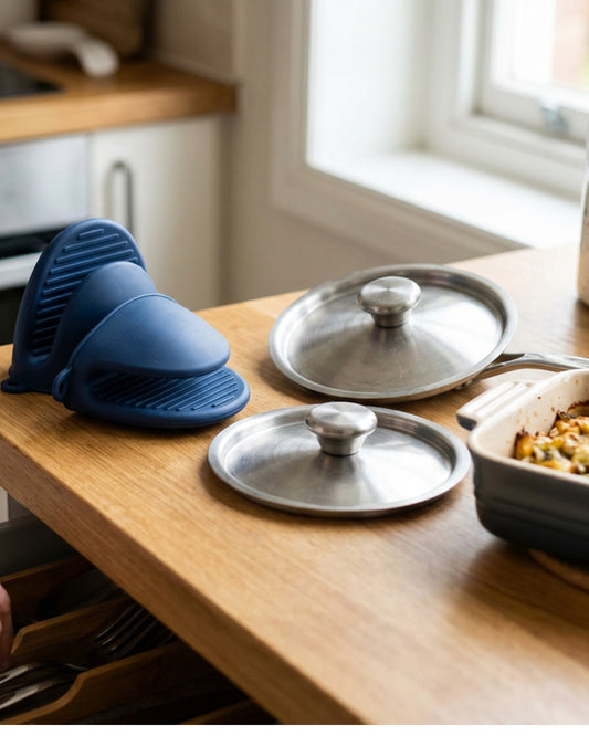 Clov Mini Silicone Oven Mitts Navy 2 Pack