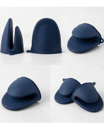 Clov Mini Silicone Oven Mitts Navy 2 Pack