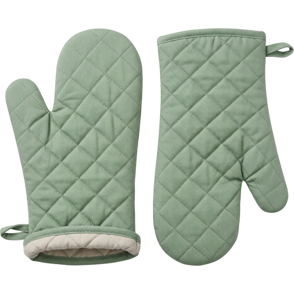 Clov Quilted Cotton Oven Mitt Sage 13 in Pair