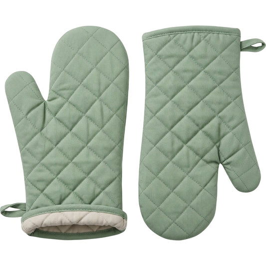 Clov Quilted Cotton Oven Mitt Sage 13 in Pair