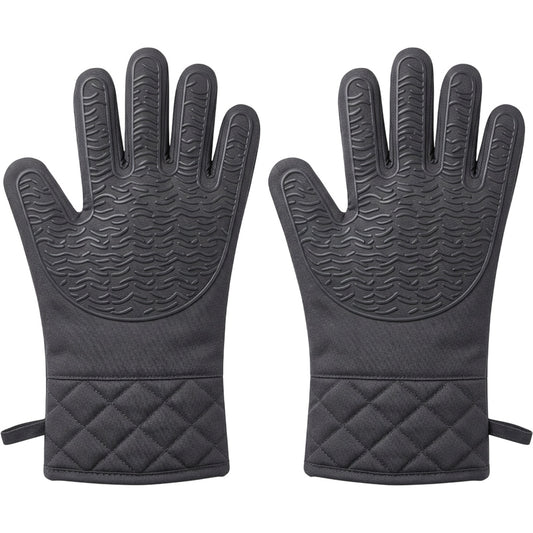 Clov Silicone Grip Oven Mitt Charcoal 14 in Pair